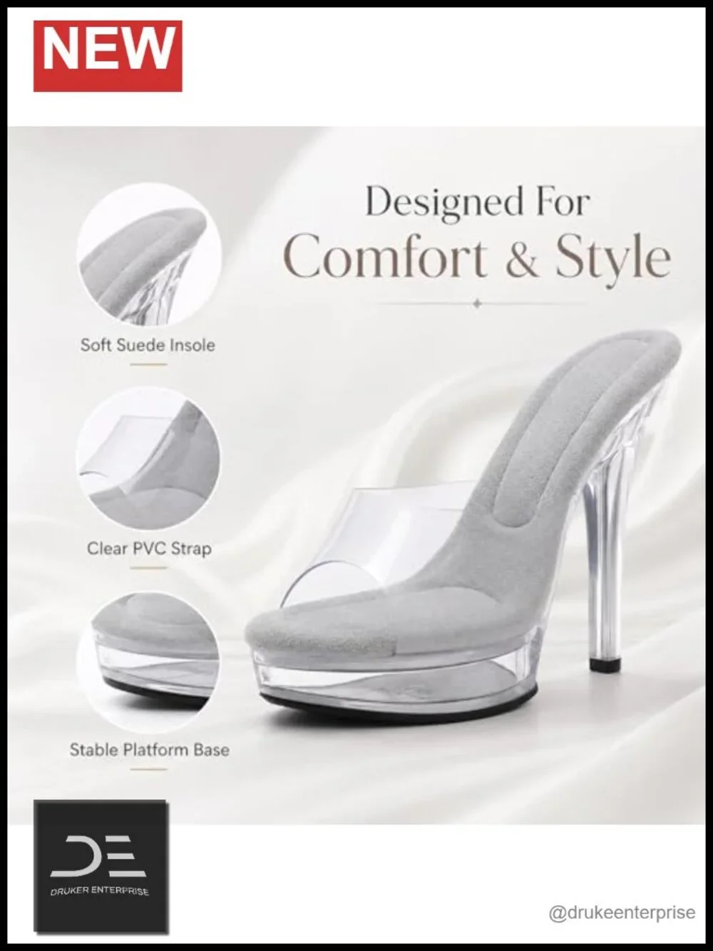 Clear Platform Heels, Stiletto Sandals, Pole Dance Shoes, 5in Heel